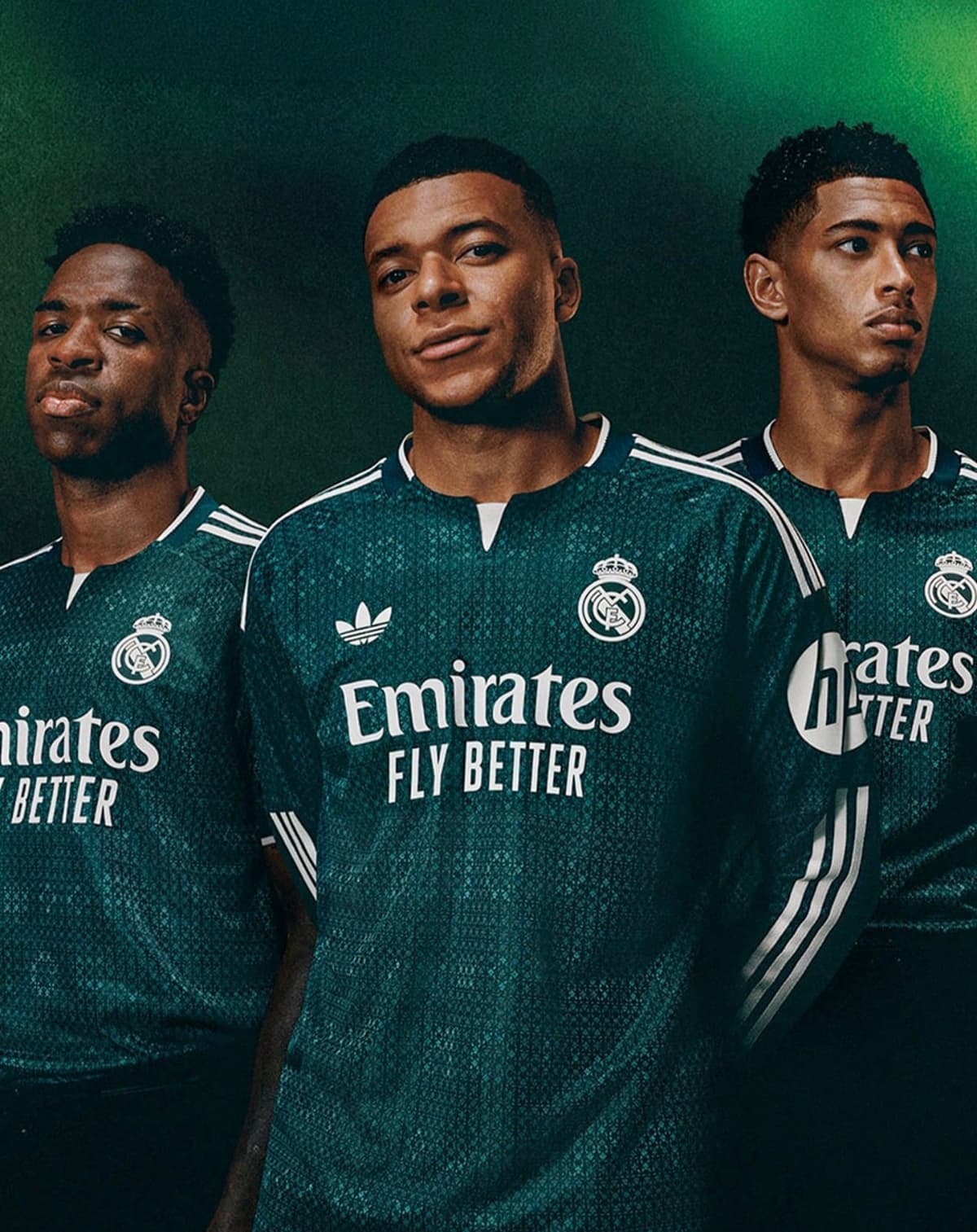 Bannière Real Madrid — maillot 2026/2027 dans l'ambiance du stade